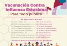 Implementan Campaña de Vacunación Contra Influenza Estacionaria en Colonias